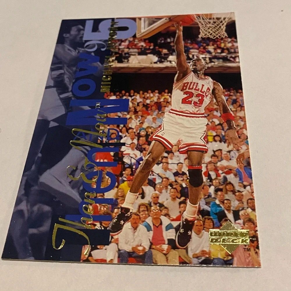 Michael Jordan 1995 Upper Deck then & now Basketball Card Vintage Collectible